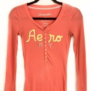 Aeropostale Long sleeve Henley shirt with buttons